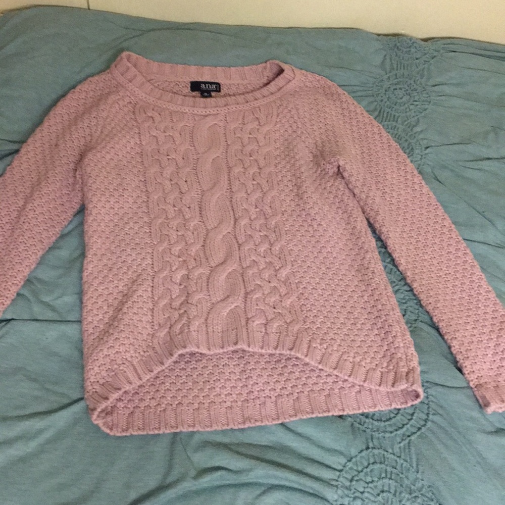 Pale Pink Cable Knit Sweater